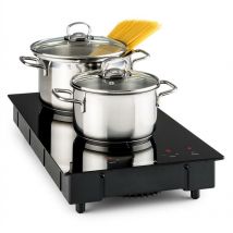 Klarstein Plaque Induction 3100W, Plaque de Cuisson Electrique à Induction, Plaque Induction 2 Feux, Tables de Cuisson Portable, Contrôle Tactile,