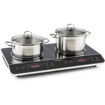 Klarstein - Plaque Induction 3400W, Plaque de Cuisson Electrique à Induction, Plaque Induction 2 Feux, Tables de Cuisson Portable, Contrôle Tactile,