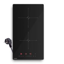 Klarstein Powerglide Induktionskochfeld - 2-zonen, 3500w Boost, Touch-schieberegler, Timer & Kindersicherung, Restwärmeanzeige, Glaskeramik, 30cm, 