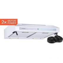 Klarstein - Purista Force Hotte aspirante, Hotte murale de cuisine 60 cm, 400 m³/h, Double moteur, cee c, Panneau tactile led, Éclairage led, Filtre