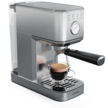 SteelPresso Slim machine à expresso – 20 bars, 1350 w, buse vapeur, réservoir 1,2 l, acier inoxydable, compacte, facile à utiliser & nettoyer,
