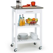 Klarstein - Servierwagen, Küchenregal für Obst und Gemüse, Trolley auf Rädern, Rollwagen mit Arbeitsplatte, Bücher- und Barwagen, Küchenwagen, Regal