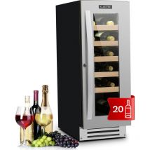 Klarstein Vinovilla 20 Built-In Weinkühlschrank 50l / 20 Flaschen Glastür Edelstahl