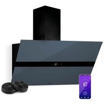 Klarstein - WiFusion Hotte Aspirante - 90 cm, 690 m³/h, cee a++, Commande Wi-Fi & Tactile, led 6000-6500 k, Silencieuse 52 dB, Hotte de Cuisine,