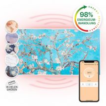 Klarstein - Wonderwall Air Art Smart Infrarotheizung 120x60cm 700W Wandinstallation App-Steuerung Mandelblüten