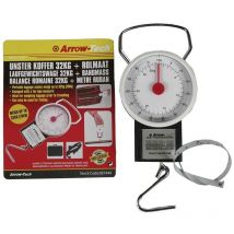 Klassische Analogwaage mit Haken und Maßband für maximales Gewicht. 32kg