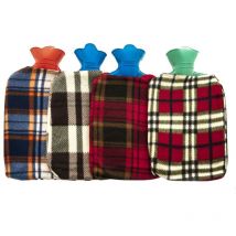 Klassische Wärmeflaschen mit Überzug in Karomuster mit Schraubverschluss Motiv 4