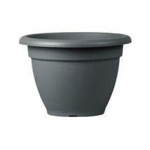 Klassischer runder Kunststoffvase ''Campana Basic'' für Blumen und Pflanzen, für den Außenbereich und den Garten. -40 cm / Anthrazit