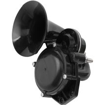Jeffergarden - Klaxon d'escargot universel noir Fanfare 12/24V 120dB trompette d'air pour voiture camion Bus Van Train