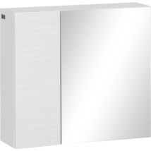Armadio con Specchio in Truciolato e Vetro per Bagno Bianco - Kleankin