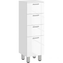 Badezimmerschrank schmal, Toilettenschrank mit Verstellbar Regal, 3 Schubladen, Badschrank für kleine Räume Badezimmer, Wohnzimmer 30 x 30 x 93 cm