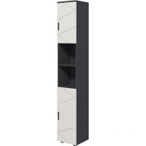 kleankin Colonna Bagno in Truciolato con 2 Ripiani e 2 Armadietti Grigio