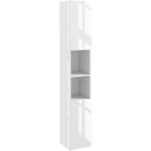 Kleankin - High Gloss Bathroom Floor Cabinet Storage Cupboard with Doors
