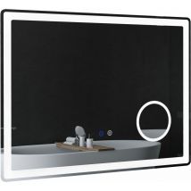 Kleankin - led Lighted Bathroom Mirror with 3X Magnifying Mirror, Anti-Fog