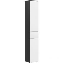 Mobile Bagno con 2 Armadietti e Cassetto in Legno 30x28x180 cm Nero - Kleankin
