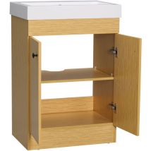 Kleankin - Mobile Bagno da 60cm sotto Lavabo con Ripiani Regolabili in Truciolato
