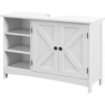 Mobile Sottolavabo Bagno con Armadietto 2 Ante e 3 Ripiani Bianco - Kleankin