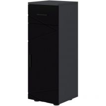 Mobiletto da Bagno in Truciolato con Cassetto Armadietto Grigio Nero - Kleankin