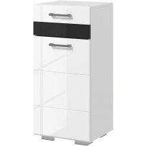 Mobiletto da Bagno Salvaspazio in mdf Bianco Design Lucido - Kleankin