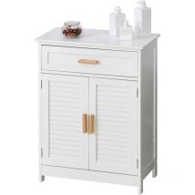 Mobiletto per Bagno in mdf Bianco Impermeabile con Cassetto Armadietto - Kleankin