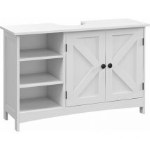 Kleankin - mueble para debajo del lavabo de madera mueble bajo lavabo de pie moderno con 2 puertas y estantes ajustables antivuelco 90x30x60 cm