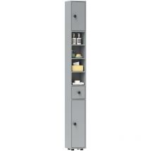 Kleankin - Slim Bathroom Cabinet, Toilet Roll Storage w/ Shelves Grey