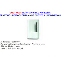 Weißer selbstklebender Kleiderbügel aus Kunststoff und Edelstahl Blis 4 Einheiten 50060B