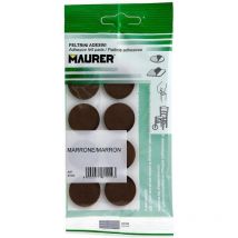 Maurer - Klebefilz ø 24 mm. (Blister 8 Stück) Braun