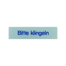 Klebeschild Bitte Klingeln – selbstklebend – Hartplastik – blau – 80 mm x 20 mm