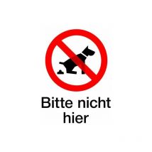 Klebeschild "Bitte nicht hier" – selbstklebend – 194 mm x 260 mm – Hartplastik – rot/schwarz