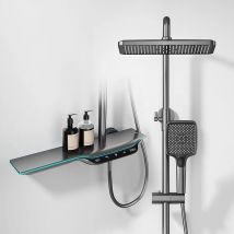 Smart Thermostat-Duschbadeset mit Digitalanzeige, Modell Amadis (46 x 11,5 cm) - Grau - Kleenmac