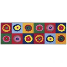 Wash+dry - Tapis salon et chambre 50x75 multicolore rectangle tissé motif rond sergej