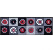 Wash+dry - Tapis salon et chambre 50x75 gris rectangle tissé motif rond sergej