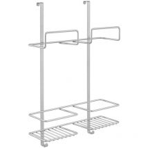 Metaltex - Platzsparendes Regal über der Tür für Reinigungsutensilien 30x46x12 cm Silber