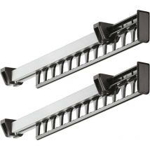 XVX - Kleiderbügel für den Kleiderschrank, ausziehbar, verschiebbar, Kleiderbügel für 12 Kleiderbügel, Länge 312 mm, 2 Stück