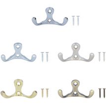 Ms Beschläge - Kleiderhaken aus Metall Goldfarben – Doppel-Wandhaken für Bad, Flur oder Küche