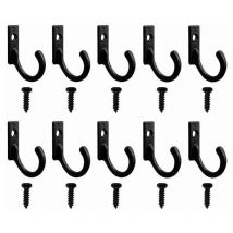 Shining House - Kleiderhaken, Vintage-Haken, Mini-Kleiderhaken, Zinklegierungsmaterial, Vintage-Einzelhakendose, einzelne Wandhaken, schwarz, 10