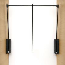 Servetto - Junior Kleiderlift für Schrank 770-1200mm Kleiderstange ausklappbar und stufenlos verstellbar tk 10kg, schwarz