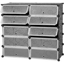 Skecten - Schuhschrank diy Regalsystem Schuhregal Steckregal Kleiderschrank 10 Ebenen
