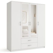Kleiderschrank Garderobe Mehrzweckschrank Mit Spiegel Sonoma 205 X 160 X 52 Cm