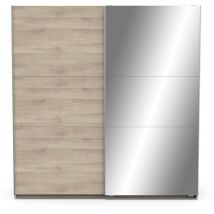Kleiderschrank mit 2 Schiebetüren und Spiegel Ghost - L194,5 cm