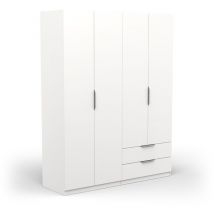 Kleiderschrank mit 4 Türen und 2 Schubladen Ghost - L157,3 cm
