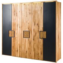 Kleiderschrank Wildeiche Basic 241x60x219 natur geölt/lackiert KITZBÜHEL 178