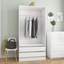 Bonnevie - Kleiderschrank,Aufbewahrungsschrank,Garderobe Weiß 100x50x200 cm Holzwerkstoff NCEBE349558