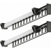 Kleiderständer Kleiderschrank ausziehbar, Schiebegarderobe, Kleiderständer für 12 Kleiderbügel, Länge 312 mm, 2 Stück