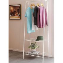 Skecten - Kleiderständer Stahl - mit 2 Ablagen für Schuhe - l 59,5 x t 36,5 x h 160 cm - Weiß