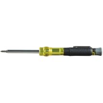 Klein Tools - 32613 Cacciavite Di Precisione, Hvac 3 In 1 Cacciavite Tascabile Con Punta Schrader, Giallo/nero