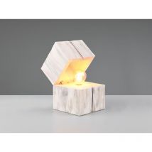 Aufklappbare Led Tischleuchte Treasure Aus Holz Weiß, Höhe 16cm