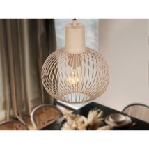 Trio Leuchten - Kleine Pendelleuchte gila mit Gitter Lampenschirm Beige ø 23cm