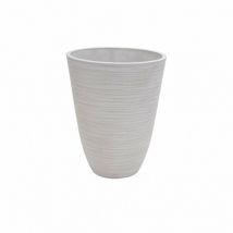 Kleine runde Vase mit Tonfasergartenkegel Ø25.5x32,5 cm Dicentra - White - White